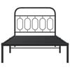 vidaXL Metal Bed Frame without Mattress with Headboard Black 100x190cm