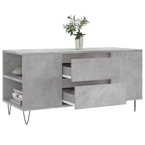 vidaXL Coffee Table Concrete Grey 102x44.5x50 cm Engineered Wood