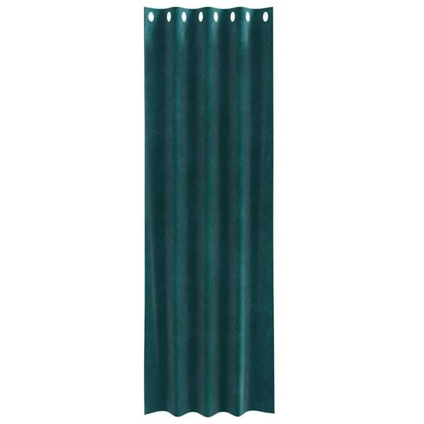 vidaXL Blackout Curtains 2 pcs Dark Green 140 x 225 cm Velvet