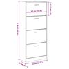 vidaXL Shoe Cabinet Concrete Grey 63x24x147 cm Engineered Wood