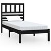 vidaXL Bed Frame without Mattress Black Solid Wood Pine 100x200 cm