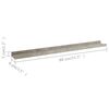 vidaXL Wall Shelves 4 pcs Concrete Grey 80x9x3 cm
