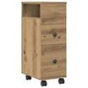 vidaXL Narrow Bathroom Cabinet with Wheels Artisan Oak Engineered Wood