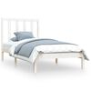 vidaXL Bed Frame without Mattress White Solid Wood Pine 90x190 cm Single Single