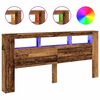 vidaXL LED Headboard Old Wood 220x18,5x103,5 cm Engineered Wood