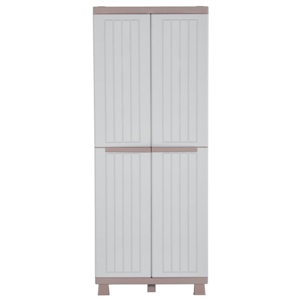 vidaXL Storage Cabinet with 2 Doors 68x39x170 cm Light Grey and Beige