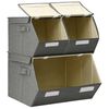 vidaXL Stackable Storage Box Set of 3 Pieces Fabric Anthracite