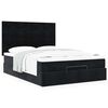 vidaXL Ottoman Bed with Mattresses Black 140x190cm Velvet