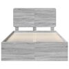 vidaXL Bed Frame Grey Sonoma 120 x 200 cm Solid Pine Wood