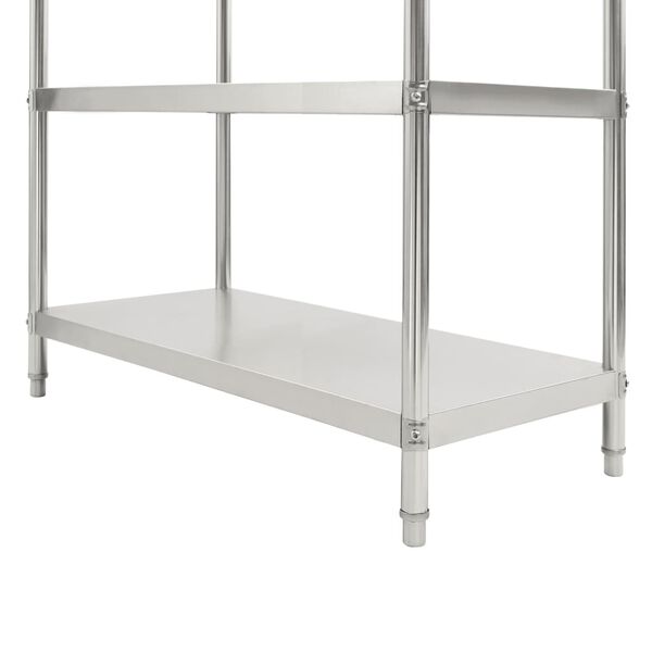 vidaXL 4-Tier Kitchen Shelf 150x48x155 cm Stainless Steel