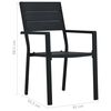 vidaXL Garden Chairs 4 pcs Black HDPE Wood Look