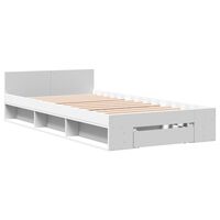 vidaXL Bed Frame with Drawer White 75x190 cm Small Single Engineered Wood