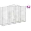 vidaXL Arched Gabion Baskets 2 pcs 300x50x180/200 cm Galvanised Iron