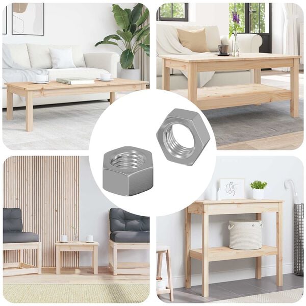 vidaXL Hex Nut 2 pcs Silver M6 Iron