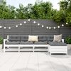 vidaXL 5 Piece Garden Sofa Set White Solid Wood Pine