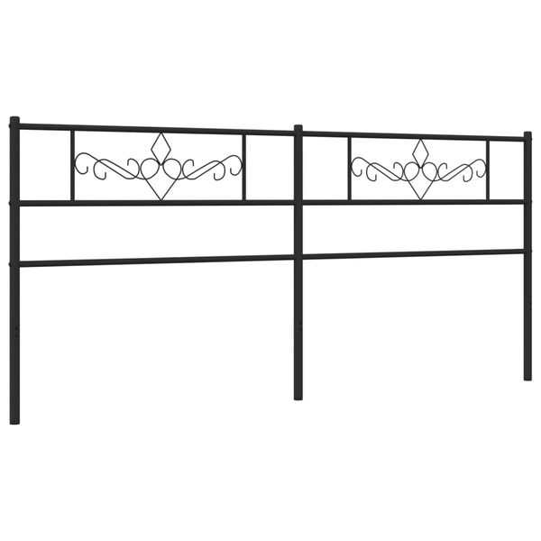 vidaXL Metal Replace Headboard Black 200 cm