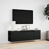 vidaXL TV Wall Cabinet with LED Lights Black 135x31x39.5 cm