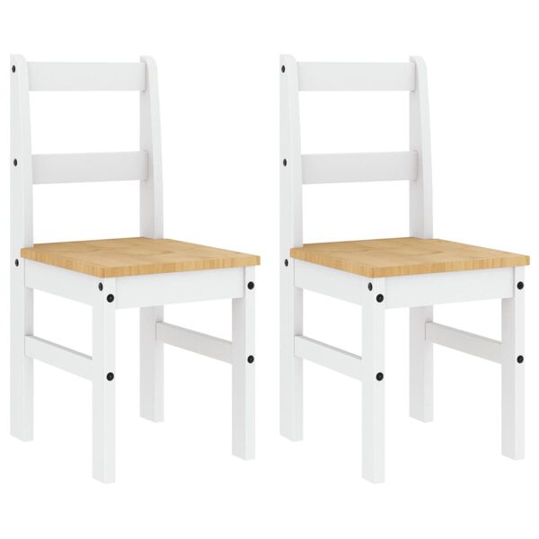 vidaXL Dining Chairs 2 pcs PANAMA White 40x46x90 cm Solid Wood Pine