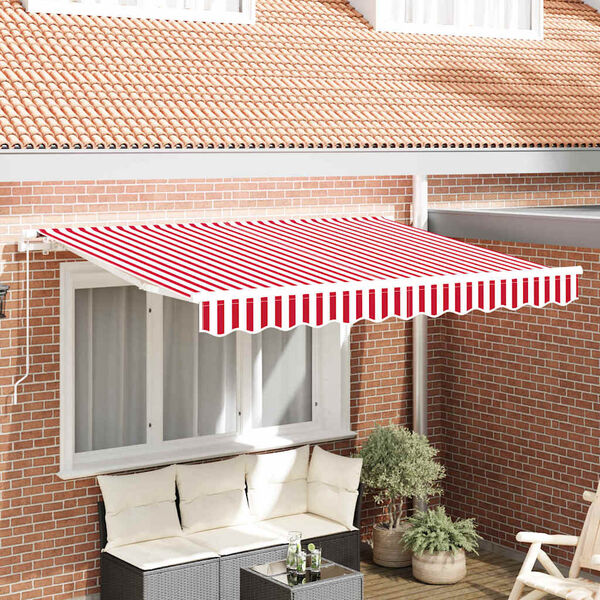 vidaXL Awning Replacement Fabric Red and White 280 x 195 cm Polyester