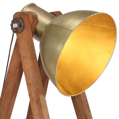 vidaXL Floor Lamp Brass E27 Solid Mango Wood