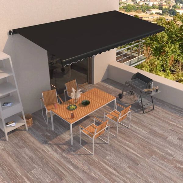 vidaXL Manual Retractable Awning 600x350 cm Anthracite