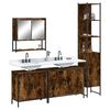 vidaXL 4 Piece Bathroom Furniture Set Smoked Oak Engineered Wood