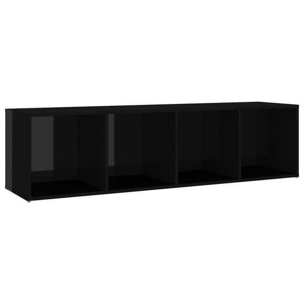 vidaXL 5 Piece TV Cabinet Set High Gloss Black Engineered Wood
