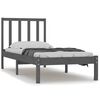 vidaXL Bed Frame without Mattress Grey 75x190 cm Solid Wood Pine
