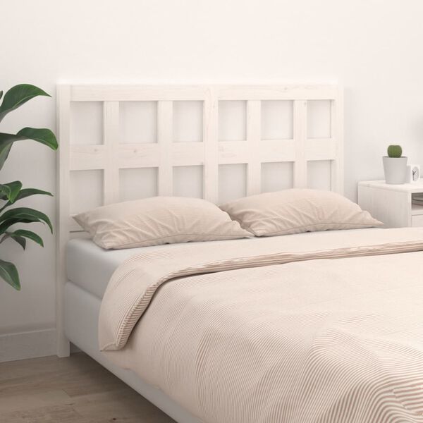 vidaXL Bed Headboard White 145.5x4x100 cm Solid Wood Pine