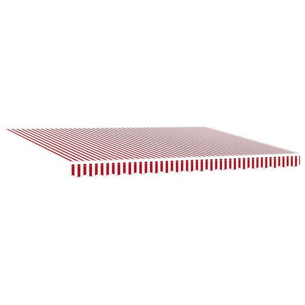 vidaXL Retractable Awning Manual Red and White 450 x 350 cm