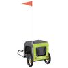 vidaXL Pet Bike Trailer Green and Grey Oxford Fabric and Iron