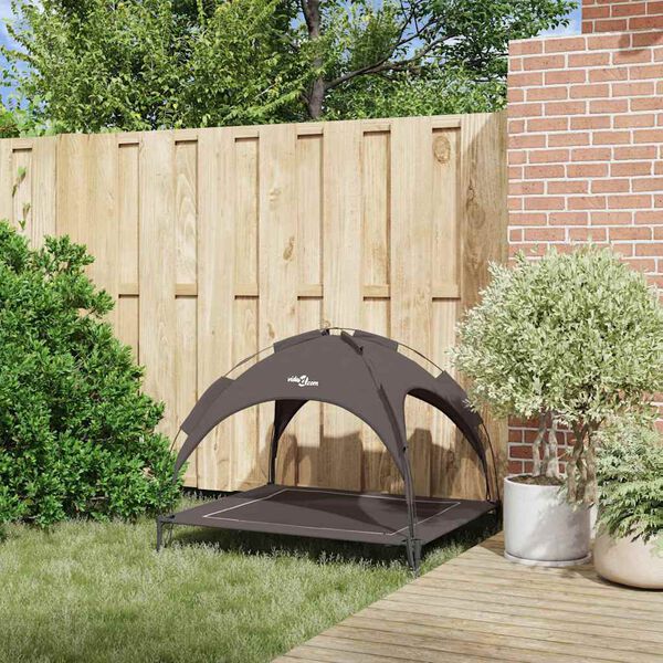 vidaXL Dog Bed Folding Manual Brown 104 x 86 x 84.5 cm Steel
