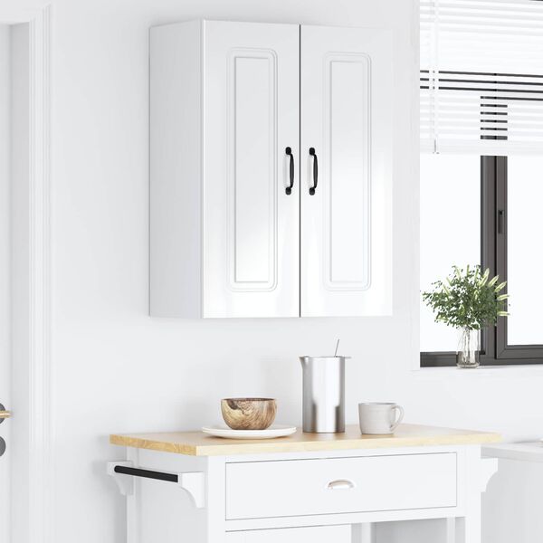 vidaXL Kitchen Cabinet Kalmar 2 pcs High Gloss White 30 x 31 x 80 cm