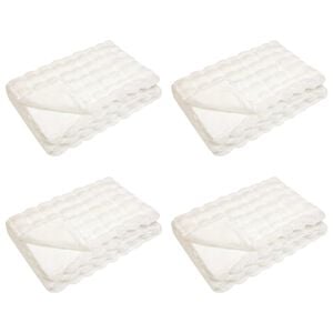 vidaXL Anti-Slip Faux Rabbit Fur Blanket Olite 4 pcs White 25.15 kg