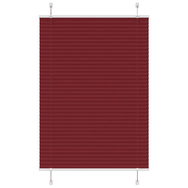 vidaXL Pleated Blind Bordeaux Red 85x100 cm Fabric Width 84.4 cm Polyester