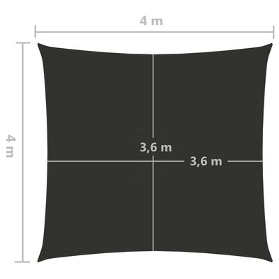 vidaXL Sunshade Sail Oxford Fabric Square 4x4 m Anthracite