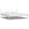 vidaXL Bed Frame without Mattress White Metal 180x200 cm Super King