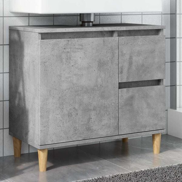 vidaXL Sink Cabinet Concrete Grey 65x33x60 cm Engineered Wood