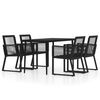 vidaXL 5 Piece Garden Dining Set Black