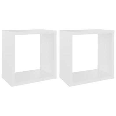 vidaXL Wall Cube Shelves 2 pcs White 26x15x26 cm
