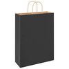 vidaXL Paper Bags 50 pcs with Handles Black 32x12x42 cm