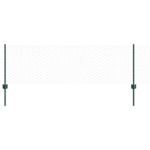 vidaXL Hexagonal Fence with Post 50 x 0.6 m PVC-Coated Steel Green