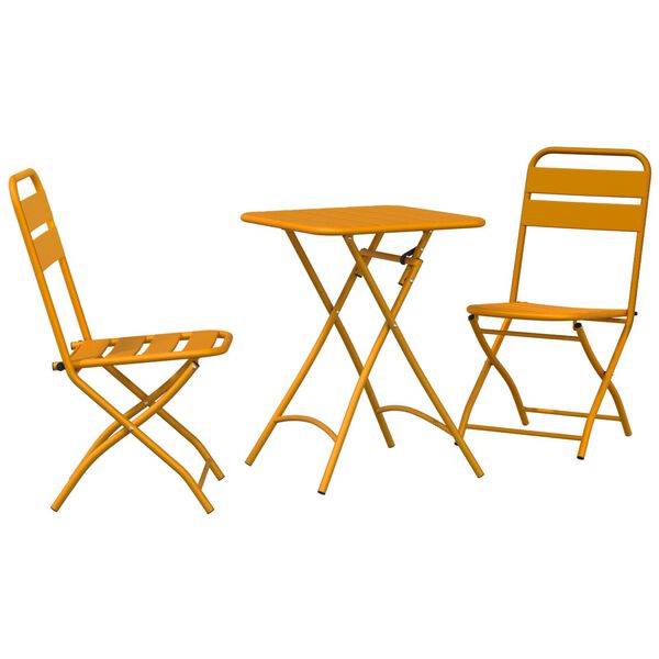 vidaXL Bistro Set 3 pcs Mustard Steel