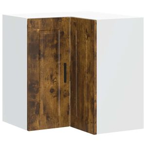 vidaXL Kitchen Wall Corner Cabinet "Porto" Smoked Oak Engineered Wood