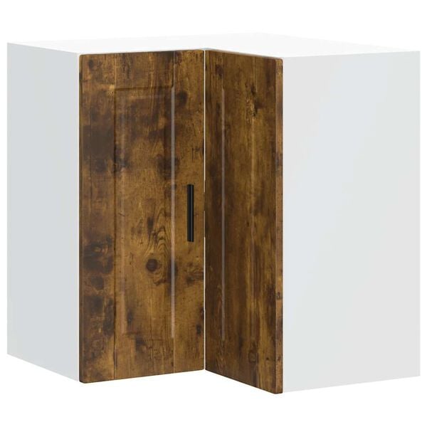 vidaXL Kitchen Wall Corner Cabinet "Porto" Smoked Oak Engineered Wood