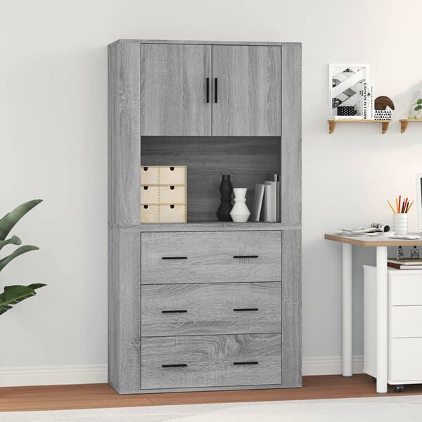 vidaXL Highboard Grey Sonoma Engineered Wood