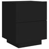 vidaXL Bedside Cabinet with LED Lights Black Engineered Wood