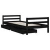 vidaXL Kids Bed Frame with Drawers Black 80x200 cm Solid Wood Pine