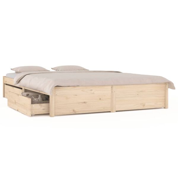 vidaXL Bed Frame without Mattress with Drawers 200x200 cm (814969+814999)