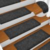 vidaXL Stair Mats Self-adhesive 15 pcs 65x21x4 cm Grey Rectangular Edge